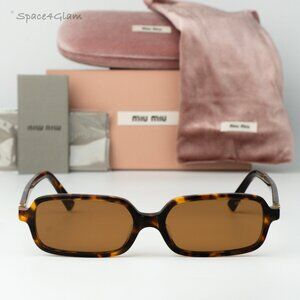 Miu Miu Men Sunglasses Havana Brown Rectangle MU11ZSF VAU2Z1 NEW AUTHENTIC